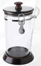 AKDC Acrylic Clip Lock Canister with Wooden Lid and Spoon 1800ml, 12.5cm*12.5cm*22.5cm - Al Kabayel Discount CentreAKDC Acrylic Clip Lock Canister with Wooden Lid and Spoon 1800ml, 12.5cm*12.5cm*22.5cmJars & Food SaversAKDCAl Kabayel Discount Centre