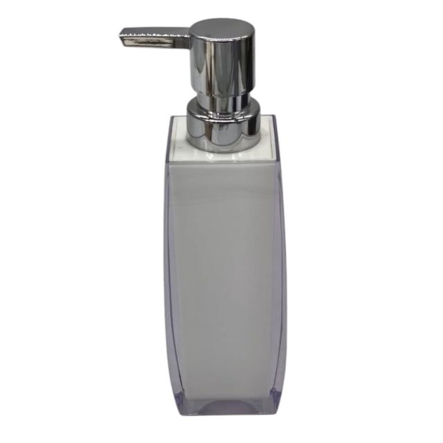 AKDC Acrylic Plastic Hand Soap DispenserÂ with Easy - to - Press Pump - 350ML - White&Silver - Al Kabayel Discount CentreAKDC Acrylic Plastic Hand Soap DispenserÂ with Easy - to - Press Pump - 350ML - White&SilverHome DÃ©cor AccentsAKDCAl Kabayel Discount Centre