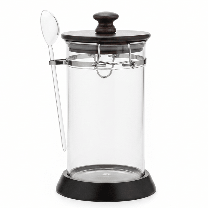 AKDC Acrylic Storage Canister with Elegant Spoon and Lid Stylish Food Storage and Serving Container 20 × 10 cm - Al Kabayel Discount CentreAKDC Acrylic Storage Canister with Elegant Spoon and Lid Stylish Food Storage and Serving Container 20 × 10 cmJars & Food SaversAKDCAl Kabayel Discount Centre
