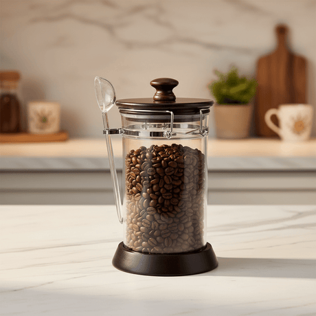 AKDC Acrylic Storage Canister with Elegant Spoon and Lid Stylish Food Storage and Serving Container 20 × 10 cm - Al Kabayel Discount CentreAKDC Acrylic Storage Canister with Elegant Spoon and Lid Stylish Food Storage and Serving Container 20 × 10 cmJars & Food SaversAKDCAl Kabayel Discount Centre