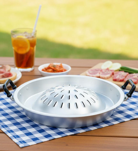 AKDC Aluminium Grill Pan 36 cm | Silver Color Non - Stick Pan for BBQ & Kitchen Use | Easy to Clean Heavy - Duty Grill Pan for Even Cooking - Al Kabayel Discount CentreAKDC Aluminium Grill Pan 36 cm | Silver Color Non - Stick Pan for BBQ & Kitchen Use | Easy to Clean Heavy - Duty Grill Pan for Even CookingBBQ Grills & Fire PitsAKDCAl Kabayel Discount Centre