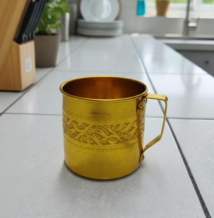 AKDC Aluminium Mug – Deluxe Gold Design | 10 cm Premium Drinkware Collection - Al Kabayel Discount CentreAKDC Aluminium Mug – Deluxe Gold Design | 10 cm Premium Drinkware CollectionMugsAKDCAl Kabayel Discount Centre