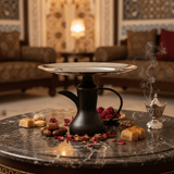 AKDC Arabian Style Silver Candy Serving Tray with Traditional Black Dallah Base for Premium Presentation – 26×21 cm - Al Kabayel Discount CentreAKDC Arabian Style Silver Candy Serving Tray with Traditional Black Dallah Base for Premium Presentation – 26×21 cmServing TraysAKDCAl Kabayel Discount Centre