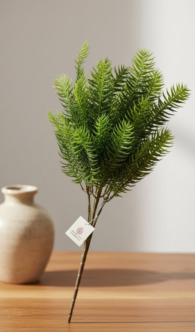 AKDC Artificial Norfolk Pine Branch - Durable Plastic Greenery with Natural Pine Appearance, Ideal for Home or Office, 54 cm," - Constructed from sturdy plastic material that captures the soft, needle - like foliage of Norfolk pine trees. - Al Kabayel Discount CentreAKDC Artificial Norfolk Pine Branch - Durable Plastic Greenery with Natural Pine Appearance, Ideal for Home or Office, 54 cm," - Constructed from sturdy plastic material that captures the soft, needle - like foliage of Norfolk pine t