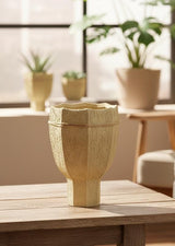 AKDC Artisanal Clay Plant Pot – Beige Color – 22×14 cm – Decorative Unique Form - Al Kabayel Discount CentreAKDC Artisanal Clay Plant Pot – Beige Color – 22×14 cm – Decorative Unique FormFlower/Plant PotsAKDCAl Kabayel Discount Centre