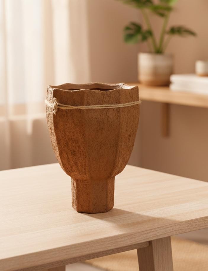 AKDC Artisanal Clay Plant Pot – Sand Tone – 22×14 cm – Decorative Unique Form - Al Kabayel Discount CentreAKDC Artisanal Clay Plant Pot – Sand Tone – 22×14 cm – Decorative Unique FormFlower/Plant PotsAKDCAl Kabayel Discount Centre