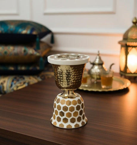 AKDC Artistic Metal & Wooden Incense Burner 21x13 cm – Handcrafted Brown & Cream Fragrance Diffuser Box for Home Décor - Al Kabayel Discount CentreAKDC Artistic Metal & Wooden Incense Burner 21x13 cm – Handcrafted Brown & Cream Fragrance Diffuser Box for Home DécorWooden Incense BurnerAKDCAl Kabayel Discount Centre