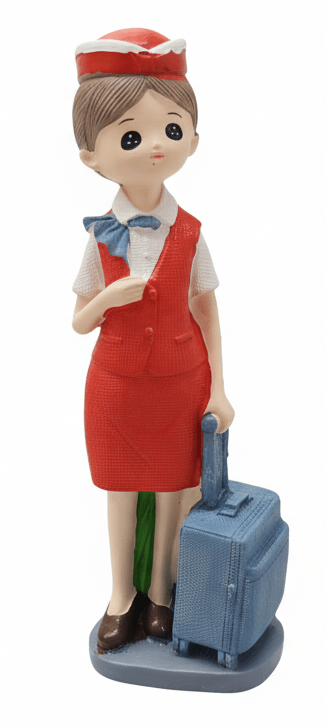 AKDC Artistic Polyresin Girl Cabin Crew Figurine – Vibrant Collectible Showpiece for Travel - Themed Home Décor, Orange, 20 cm - Al Kabayel Discount CentreAKDC Artistic Polyresin Girl Cabin Crew Figurine – Vibrant Collectible Showpiece for Travel - Themed Home Décor, Orange, 20 cmHome Décor AccentsAKDCAl Kabayel Discount Centre