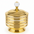 AKDC Austrian Crystal Gold Candy Pot with Lid | Ribbed Glass & Metal | 18×14cm - Al Kabayel Discount CentreAKDC Austrian Crystal Gold Candy Pot with Lid | Ribbed Glass & Metal | 18×14cmJars & Food SaversAKDCAl Kabayel Discount Centre