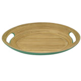 AKDC Bamboo Oval Shape Serving Tray With Handle - 33cmX24cmX5cm - Green&Bamboo - Al Kabayel Discount CentreAKDC Bamboo Oval Shape Serving Tray With Handle - 33cmX24cmX5cm - Green&BambooServing TraysAKDCAl Kabayel Discount Centre
