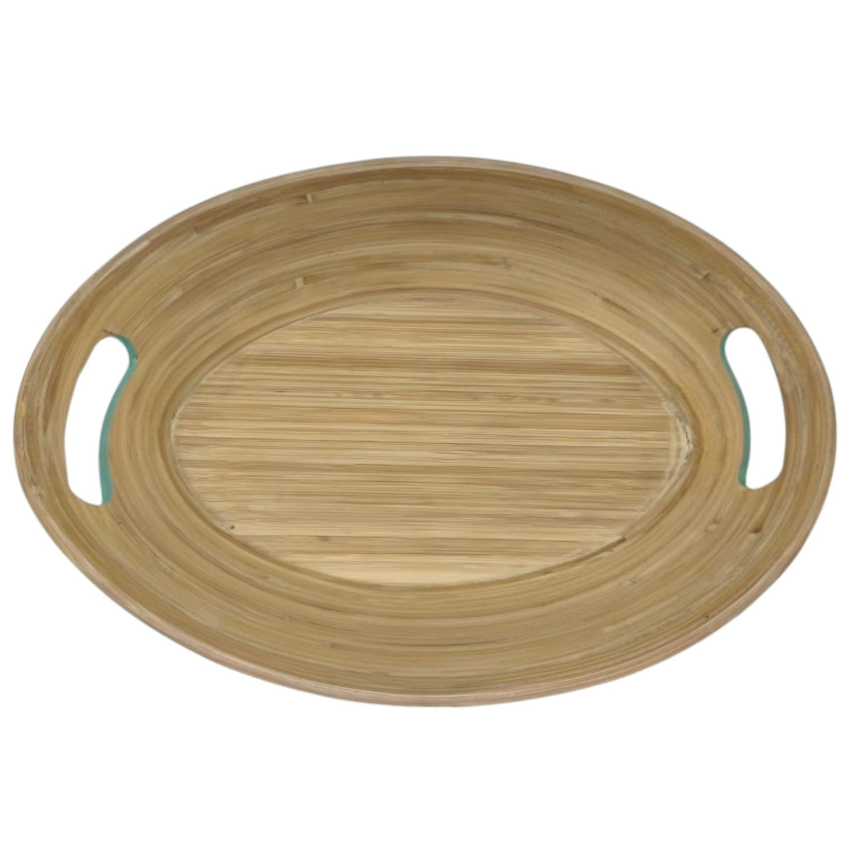 AKDC Bamboo Oval Shape Serving Tray With Handle - 33cmX24cmX5cm - Green&Bamboo - Al Kabayel Discount CentreAKDC Bamboo Oval Shape Serving Tray With Handle - 33cmX24cmX5cm - Green&BambooServing TraysAKDCAl Kabayel Discount Centre