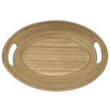 AKDC Bamboo Oval Shape Serving Tray With Handle - 33cmX24cmX5cm - Green&Bamboo - Al Kabayel Discount CentreAKDC Bamboo Oval Shape Serving Tray With Handle - 33cmX24cmX5cm - Green&BambooServing TraysAKDCAl Kabayel Discount Centre