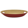 AKDC Bamboo Oval Shape Serving Tray With Handle - 33cmX24cmX5cm - Red&Bamboo - Al Kabayel Discount CentreAKDC Bamboo Oval Shape Serving Tray With Handle - 33cmX24cmX5cm - Red&BambooServing TraysAKDCAl Kabayel Discount Centre