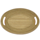 AKDC Bamboo Oval Shape Serving Tray With Handle - 33cmX24cmX5cm - Red&Bamboo - Al Kabayel Discount CentreAKDC Bamboo Oval Shape Serving Tray With Handle - 33cmX24cmX5cm - Red&BambooServing TraysAKDCAl Kabayel Discount Centre