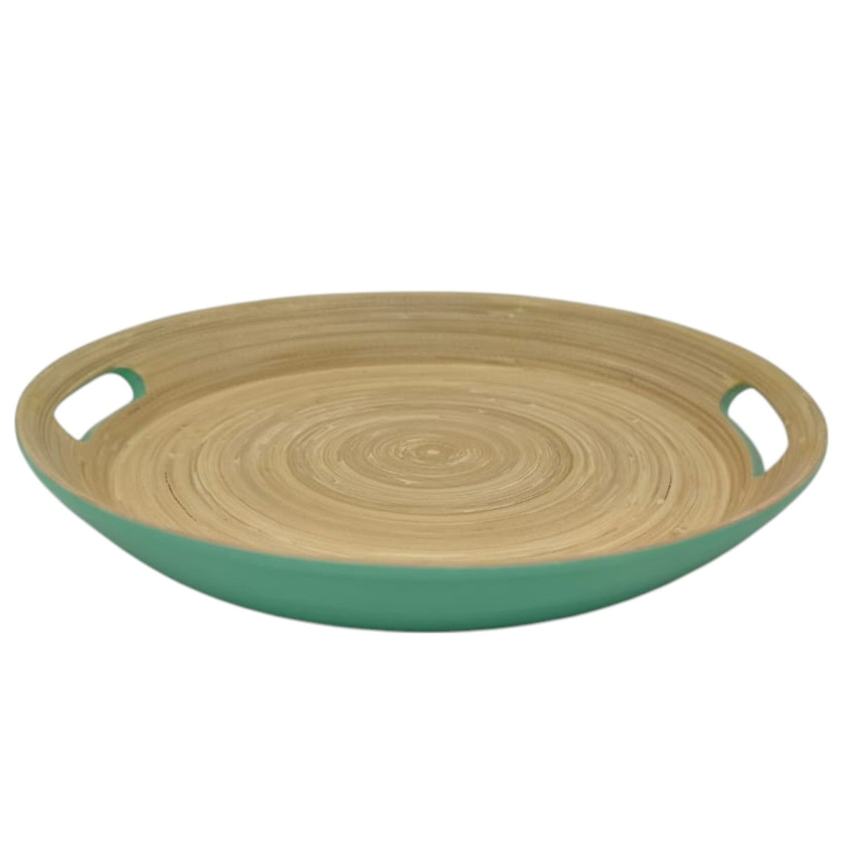 AKDC Bamboo Round Tray With Handles, Tea & Coffee Table Decorative Serving Tray Food Storage Platters for Serving Beverages Living Room Home Dining Table - 30cmX4cm - Green&Bamboo - Al Kabayel Discount CentreAKDC Bamboo Round Tray With Handles, Tea & Coffee Table Decorative Serving Tray Food Storage Platters for Serving Beverages Living Room Home Dining Table - 30cmX4cm - Green&BambooServing TraysAKDCAl Kabayel Discount Centre