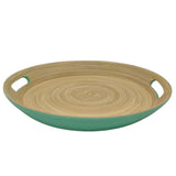 AKDC Bamboo Round Tray With Handles, Tea & Coffee Table Decorative Serving Tray Food Storage Platters for Serving Beverages Living Room Home Dining Table - 30cmX4cm - Green&Bamboo - Al Kabayel Discount CentreAKDC Bamboo Round Tray With Handles, Tea & Coffee Table Decorative Serving Tray Food Storage Platters for Serving Beverages Living Room Home Dining Table - 30cmX4cm - Green&BambooServing TraysAKDCAl Kabayel Discount Centre