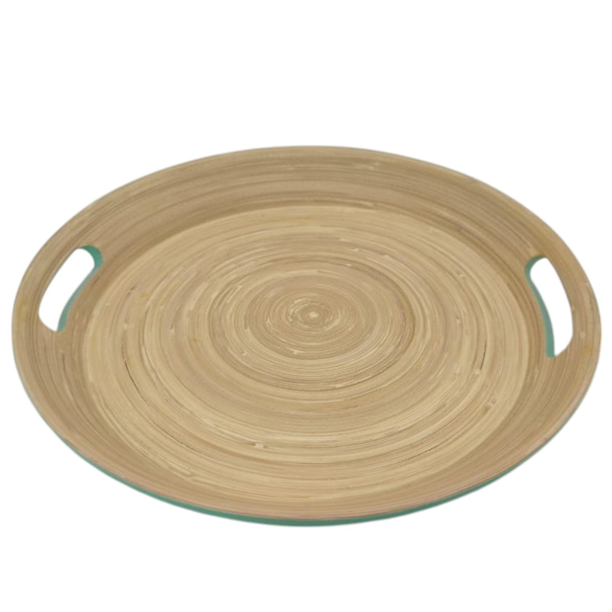 AKDC Bamboo Round Tray With Handles, Tea & Coffee Table Decorative Serving Tray Food Storage Platters for Serving Beverages Living Room Home Dining Table - 30cmX4cm - Green&Bamboo - Al Kabayel Discount CentreAKDC Bamboo Round Tray With Handles, Tea & Coffee Table Decorative Serving Tray Food Storage Platters for Serving Beverages Living Room Home Dining Table - 30cmX4cm - Green&BambooServing TraysAKDCAl Kabayel Discount Centre