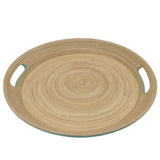 AKDC Bamboo Round Tray With Handles, Tea & Coffee Table Decorative Serving Tray Food Storage Platters for Serving Beverages Living Room Home Dining Table - 30cmX4cm - Green&Bamboo - Al Kabayel Discount CentreAKDC Bamboo Round Tray With Handles, Tea & Coffee Table Decorative Serving Tray Food Storage Platters for Serving Beverages Living Room Home Dining Table - 30cmX4cm - Green&BambooServing TraysAKDCAl Kabayel Discount Centre