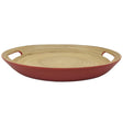 AKDC Bamboo Round Tray With Handles, Tea & Coffee Table Decorative Serving Tray Food Storage Platters for Serving Beverages Living Room Home Dining Table - 30cmX4cm - Red&Bamboo - Al Kabayel Discount CentreAKDC Bamboo Round Tray With Handles, Tea & Coffee Table Decorative Serving Tray Food Storage Platters for Serving Beverages Living Room Home Dining Table - 30cmX4cm - Red&BambooServing TraysAKDCAl Kabayel Discount Centre