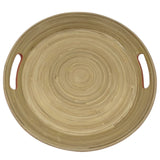 AKDC Bamboo Round Tray With Handles, Tea & Coffee Table Decorative Serving Tray Food Storage Platters for Serving Beverages Living Room Home Dining Table - 30cmX4cm - Red&Bamboo - Al Kabayel Discount CentreAKDC Bamboo Round Tray With Handles, Tea & Coffee Table Decorative Serving Tray Food Storage Platters for Serving Beverages Living Room Home Dining Table - 30cmX4cm - Red&BambooServing TraysAKDCAl Kabayel Discount Centre