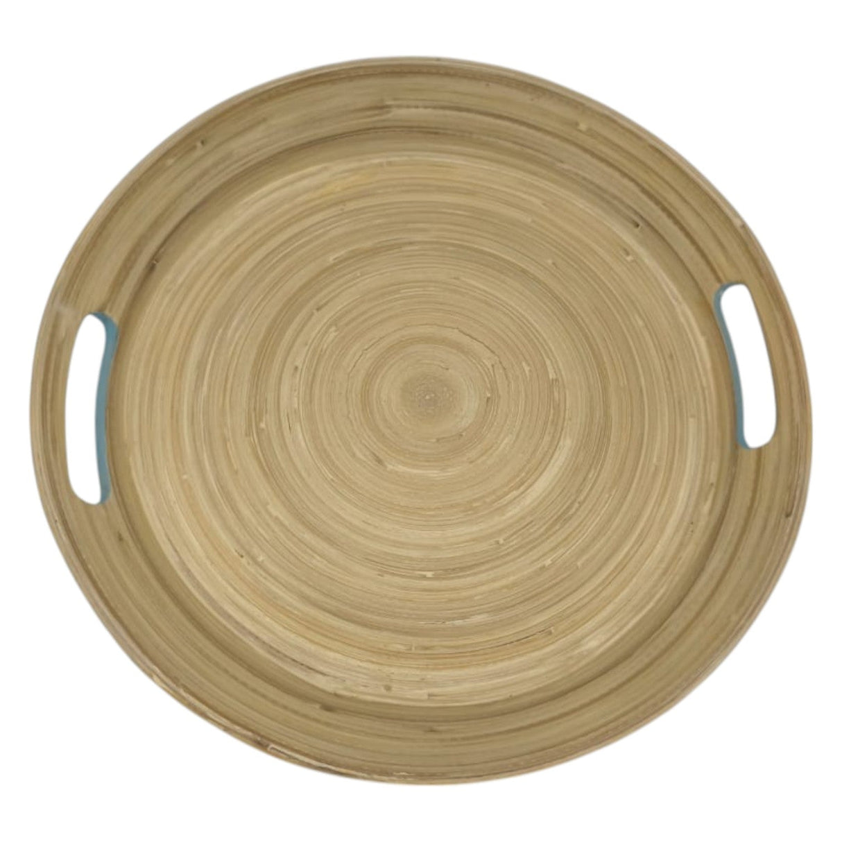 AKDC Bamboo Round Tray With Handles, Tea & Coffee Table Decorative Serving Tray Food Storage Platters for Serving Beverages Living Room Home Dining Table - 30cmX4cm - Blue&Bamboo - Al Kabayel Discount CentreAKDC Bamboo Round Tray With Handles, Tea & Coffee Table Decorative Serving Tray Food Storage Platters for Serving Beverages Living Room Home Dining Table - 30cmX4cm - Blue&BambooServing TraysAKDCAl Kabayel Discount Centre