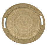 AKDC Bamboo Round Tray With Handles, Tea & Coffee Table Decorative Serving Tray Food Storage Platters for Serving Beverages Living Room Home Dining Table - 30cmX4cm - Blue&Bamboo - Al Kabayel Discount CentreAKDC Bamboo Round Tray With Handles, Tea & Coffee Table Decorative Serving Tray Food Storage Platters for Serving Beverages Living Room Home Dining Table - 30cmX4cm - Blue&BambooServing TraysAKDCAl Kabayel Discount Centre