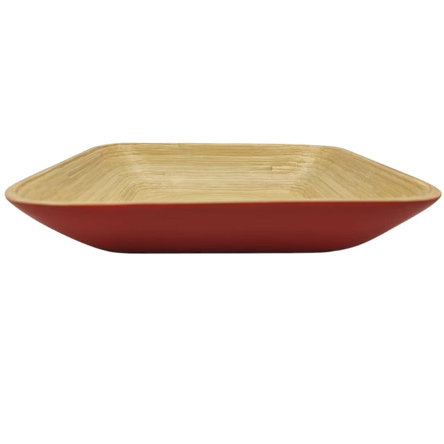 AKDC Bamboo Square Shape Serving Tray - 30cmX30cmX6cm - Red&Bamboo - Al Kabayel Discount CentreAKDC Bamboo Square Shape Serving Tray - 30cmX30cmX6cm - Red&BambooServing TraysAKDCAl Kabayel Discount Centre