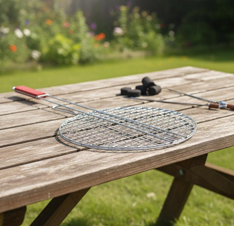 AKDC BBQ Round Grill 25 cm – Durable Stainless Steel Cooking Grid for Charcoal & Gas Barbecue - Al Kabayel Discount CentreAKDC BBQ Round Grill 25 cm – Durable Stainless Steel Cooking Grid for Charcoal & Gas BarbecueBBQ Grills & Fire PitsAKDCAl Kabayel Discount Centre