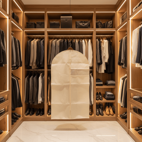 AKDC Beige Cotton Garment Bag – Breathable Suit & Dress Cover with Zipper - Al Kabayel Discount CentreAKDC Beige Cotton Garment Bag – Breathable Suit & Dress Cover with ZipperOrganizers & AccessoriesAKDCAl Kabayel Discount Centre