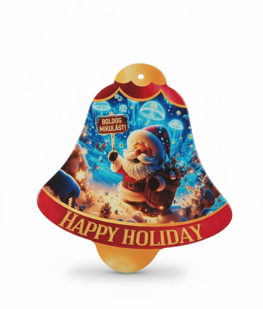 AKDC Bell - Shaped Ceramic Christmas Coaster 22 cm – Santa Illustration Holiday Coaster - Al Kabayel Discount CentreAKDC Bell - Shaped Ceramic Christmas Coaster 22 cm – Santa Illustration Holiday CoasterHome Décor AccentsAKDCAl Kabayel Discount Centre