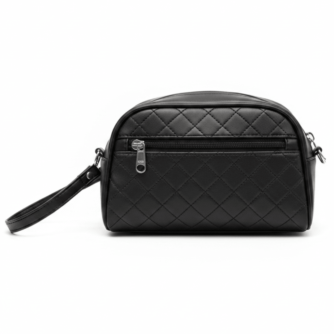AKDC Black Artificial Leather Handbag Pouch 20×12 cm Spacious Mini Carry Case with Modern Look - Al Kabayel Discount CentreAKDC Black Artificial Leather Handbag Pouch 20×12 cm Spacious Mini Carry Case with Modern LookPouchesAKDCAl Kabayel Discount Centre