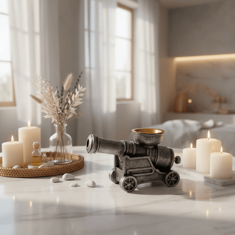 AKDC Black Ceramic Cannon - Shaped Decorative Incense Holder – Unique Statement Piece for Living Room or Office – 15 cm - Al Kabayel Discount CentreAKDC Black Ceramic Cannon - Shaped Decorative Incense Holder – Unique Statement Piece for Living Room or Office – 15 cmCeramic Incense BurnerAKDCAl Kabayel Discount Centre