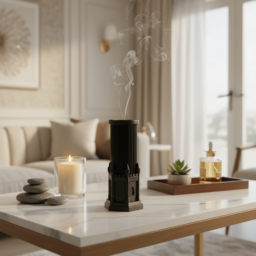 AKDC Black Ceramic Decorative Incense Holder – Elegant Home Accessory for Meditation, Aromatherapy, or Gift – 21.5 cm - Al Kabayel Discount CentreAKDC Black Ceramic Decorative Incense Holder – Elegant Home Accessory for Meditation, Aromatherapy, or Gift – 21.5 cmCeramic Incense BurnerAKDCAl Kabayel Discount Centre