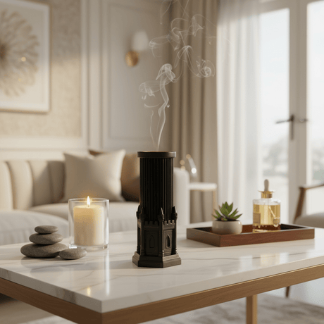 AKDC Black Ceramic Decorative Incense Holder – Elegant Home Accessory for Meditation, Aromatherapy, or Gift – 21.5 cm - Al Kabayel Discount CentreAKDC Black Ceramic Decorative Incense Holder – Elegant Home Accessory for Meditation, Aromatherapy, or Gift – 21.5 cmCeramic Incense BurnerAKDCAl Kabayel Discount Centre