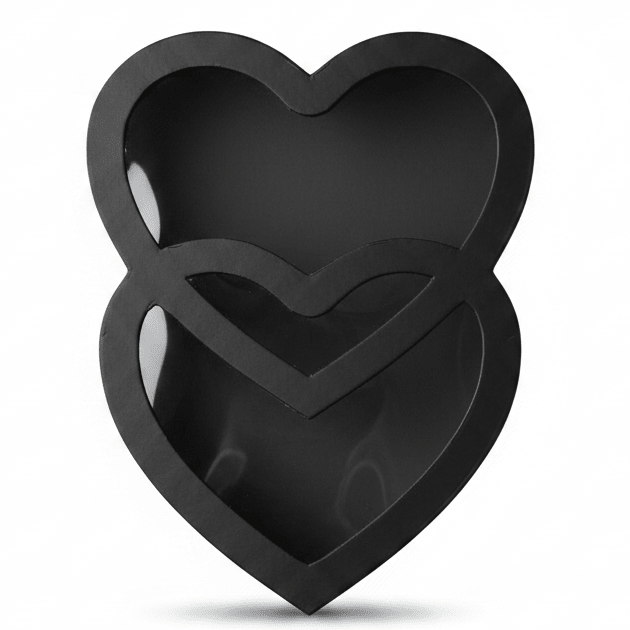 AKDC Black Double Heart - Shaped Cardboard Gift Box with Transparent Lid for Elegant Gift Presentation & Storage – 29×20×8 cm - Al Kabayel Discount CentreAKDC Black Double Heart - Shaped Cardboard Gift Box with Transparent Lid for Elegant Gift Presentation & Storage – 29×20×8 cmPacking & Wrapping SuppliesAKDCAl Kabayel Discount Centre