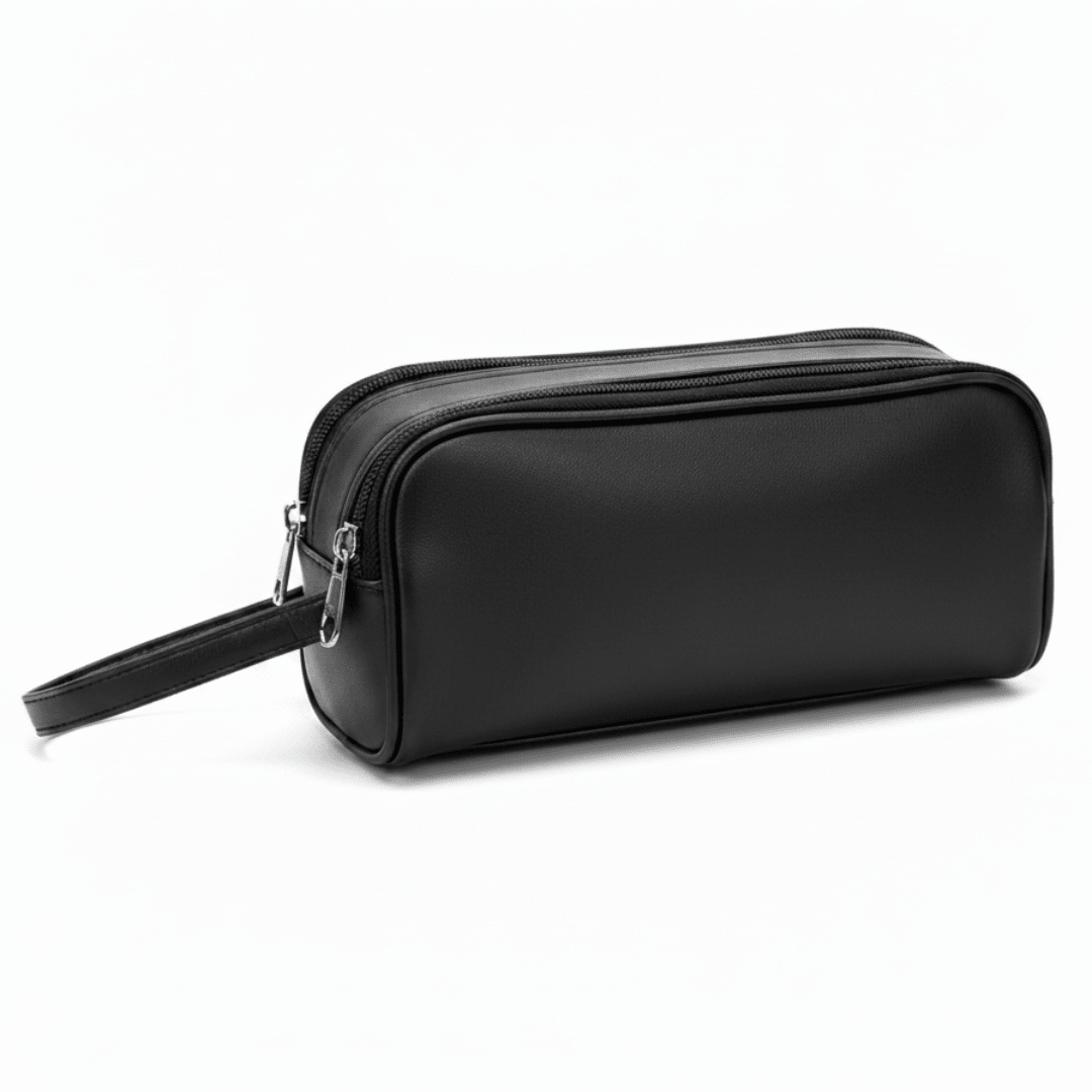 AKDC Black Faux Leather Handbag Pouch 24×10 cm Slim Profile Lightweight and Easy to Carry Anywhere - Al Kabayel Discount CentreAKDC Black Faux Leather Handbag Pouch 24×10 cm Slim Profile Lightweight and Easy to Carry AnywherePouchesAKDCAl Kabayel Discount Centre
