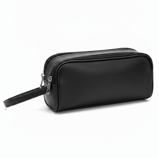 AKDC Black Faux Leather Handbag Pouch 24×10 cm Slim Profile Lightweight and Easy to Carry Anywhere - Al Kabayel Discount CentreAKDC Black Faux Leather Handbag Pouch 24×10 cm Slim Profile Lightweight and Easy to Carry AnywherePouchesAKDCAl Kabayel Discount Centre
