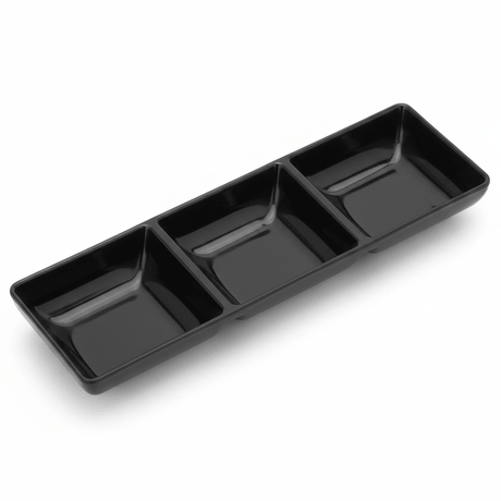 AKDC Black Melamine Rectangle 3 Portion Sauce Bowl 3.5 Inch Stylish Multi Section Sauce Dish - Al Kabayel Discount CentreAKDC Black Melamine Rectangle 3 Portion Sauce Bowl 3.5 Inch Stylish Multi Section Sauce DishBowlsAKDCAl Kabayel Discount Centre