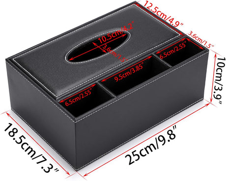 AKDC Black PU Leather Rectangular Tissue Box with Pen Holder 25*18.5*10cm - Al Kabayel Discount CentreAKDC Black PU Leather Rectangular Tissue Box with Pen Holder 25*18.5*10cmNapkin Holders & Tissue BoxAKDCAl Kabayel Discount Centre