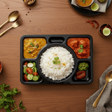 AKDC Black Rectangular Melamine 6 Portion Serving Plate 38 × 28 cm Large Compartment Tray for Thali Service Restaurant and Catering - Al Kabayel Discount CentreAKDC Black Rectangular Melamine 6 Portion Serving Plate 38 × 28 cm Large Compartment Tray for Thali Service Restaurant and CateringPlatesAKDCAl Kabayel Discount Centre