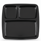 AKDC Black Square Melamine 3 Portion Serving Plate 23.5 × 23.5 cm Heavy Duty Food Grade Section Plate for Dining and Catering - Al Kabayel Discount CentreAKDC Black Square Melamine 3 Portion Serving Plate 23.5 × 23.5 cm Heavy Duty Food Grade Section Plate for Dining and CateringPlatesAKDCAl Kabayel Discount Centre