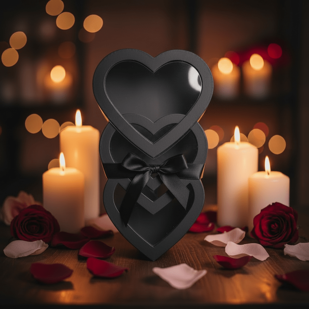 AKDC Black Triple Heart Cardboard Gift Box with Transparent Lid for Premium Gift Hampers, Romantic Occasions & Luxury Packaging – 45×20×10 cm - Al Kabayel Discount CentreAKDC Black Triple Heart Cardboard Gift Box with Transparent Lid for Premium Gift Hampers, Romantic Occasions & Luxury Packaging – 45×20×10 cmPacking & Wrapping SuppliesAKDCAl Kabayel Discount Centre