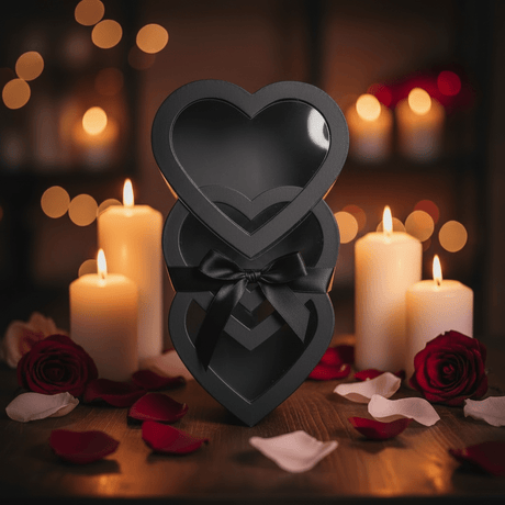 AKDC Black Triple Heart Cardboard Gift Box with Transparent Lid for Premium Gift Hampers, Romantic Occasions & Luxury Packaging – 45×20×10 cm - Al Kabayel Discount CentreAKDC Black Triple Heart Cardboard Gift Box with Transparent Lid for Premium Gift Hampers, Romantic Occasions & Luxury Packaging – 45×20×10 cmPacking & Wrapping SuppliesAKDCAl Kabayel Discount Centre