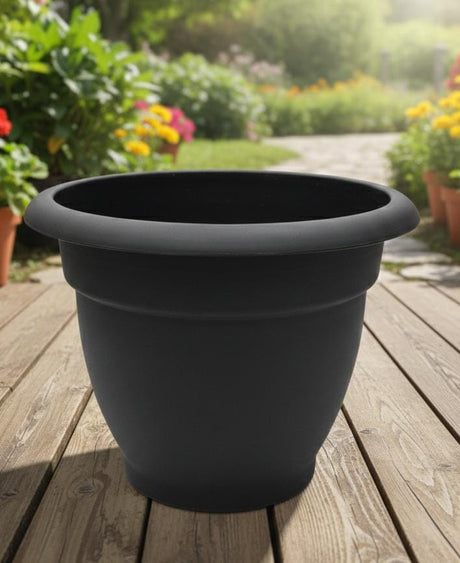 AKDC Black Wide Plastic Plant Pot – Heavy - Duty Large Planter – 33×26 cm - Al Kabayel Discount CentreAKDC Black Wide Plastic Plant Pot – Heavy - Duty Large Planter – 33×26 cmFlower/Plant PotsAKDCAl Kabayel Discount Centre