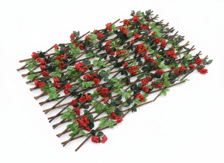 AKDC Bloom Trellis Expandable Wooden Frame with Red Flowers & Green Leaves – 120×20 cm (Unexpanded) Floral Screen - Al Kabayel Discount CentreAKDC Bloom Trellis Expandable Wooden Frame with Red Flowers & Green Leaves – 120×20 cm (Unexpanded) Floral ScreenArtificial FloraAKDCAl Kabayel Discount Centre