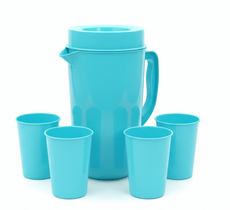 AKDC Blue Plastic Water Jug with 4 Tumblers Lightweight Serving Set - 1100ML - Al Kabayel Discount CentreAKDC Blue Plastic Water Jug with 4 Tumblers Lightweight Serving Set - 1100MLJugsAKDCAl Kabayel Discount Centre