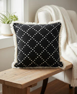 AKDC Bold Black & White Geometric Pattern Square Decorative Cushion – Cotton Fabric, 43×43 cm - Al Kabayel Discount CentreAKDC Bold Black & White Geometric Pattern Square Decorative Cushion – Cotton Fabric, 43×43 cmFloor Pillows & CushionsAKDCAl Kabayel Discount Centre