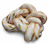 AKDC Braided Decorative Cushion – Premium Cotton Weave in Peach, White & Gold Color Combination, 30 cm - Al Kabayel Discount CentreAKDC Braided Decorative Cushion – Premium Cotton Weave in Peach, White & Gold Color Combination, 30 cmFloor Pillows & CushionsAKDCAl Kabayel Discount Centre