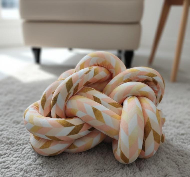 AKDC Braided Decorative Cushion – Premium Cotton Weave in Peach, White & Gold Color Combination, 30 cm - Al Kabayel Discount CentreAKDC Braided Decorative Cushion – Premium Cotton Weave in Peach, White & Gold Color Combination, 30 cmFloor Pillows & CushionsAKDCAl Kabayel Discount Centre