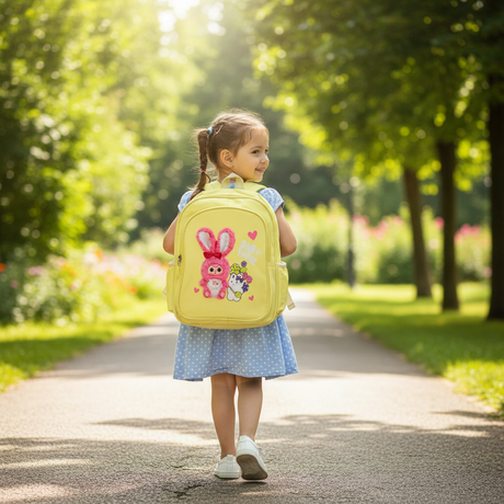 AKDC Bright Yellow Polyester Kids Backpack 30 x 25 cm – Lightweight Small School Bag for Kids with Fun Design - Al Kabayel Discount CentreAKDC Bright Yellow Polyester Kids Backpack 30 x 25 cm – Lightweight Small School Bag for Kids with Fun DesignSchool BagsAKDCAl Kabayel Discount Centre